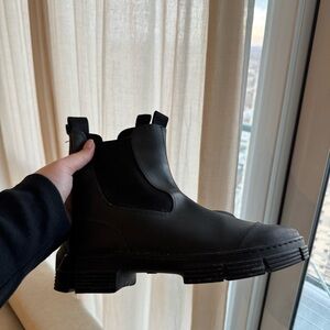 Ganni Black Winter Rubber Boots